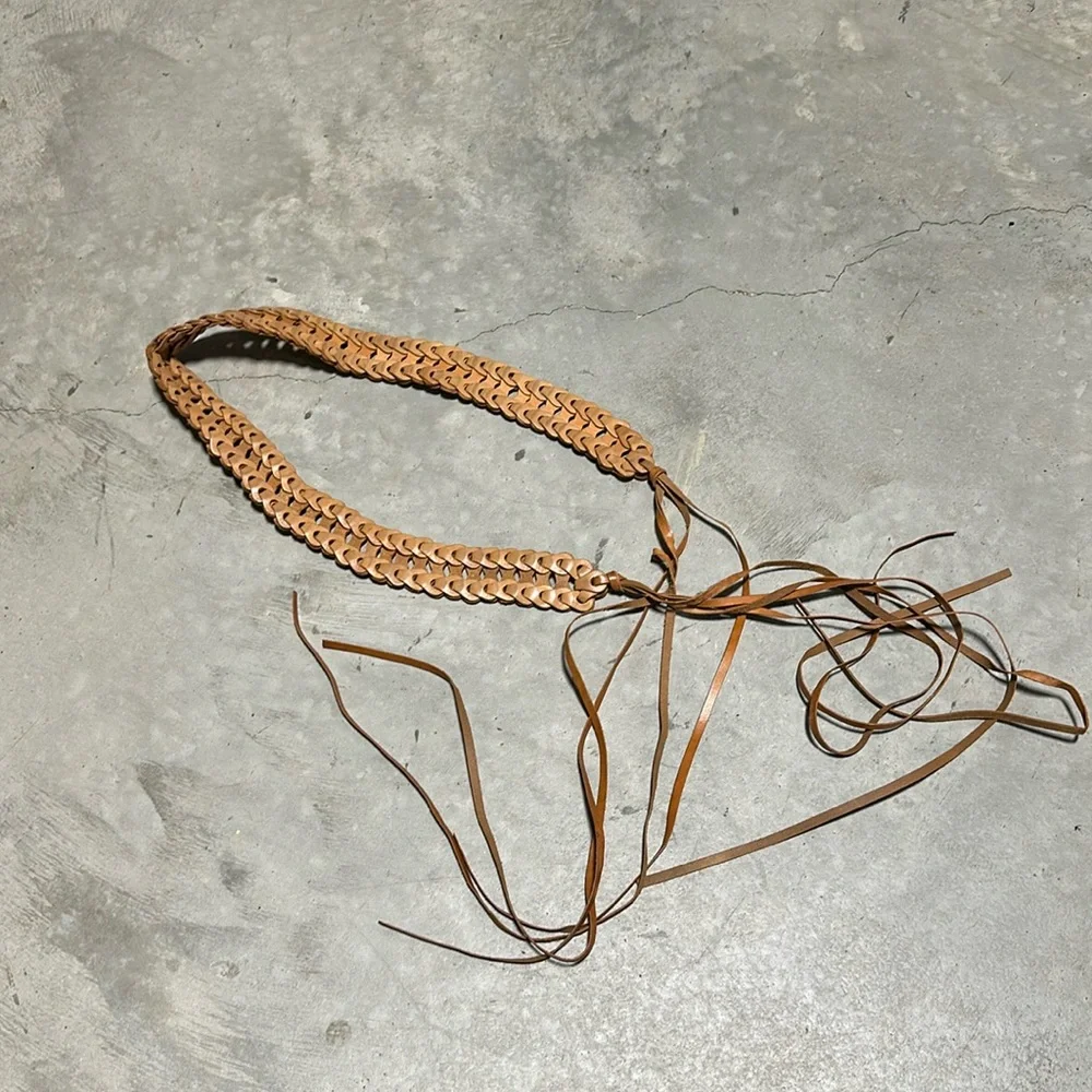 Belt, Faux Suede, Braided, Fringe Hippie, Bohemian / measurements in pics /F-105